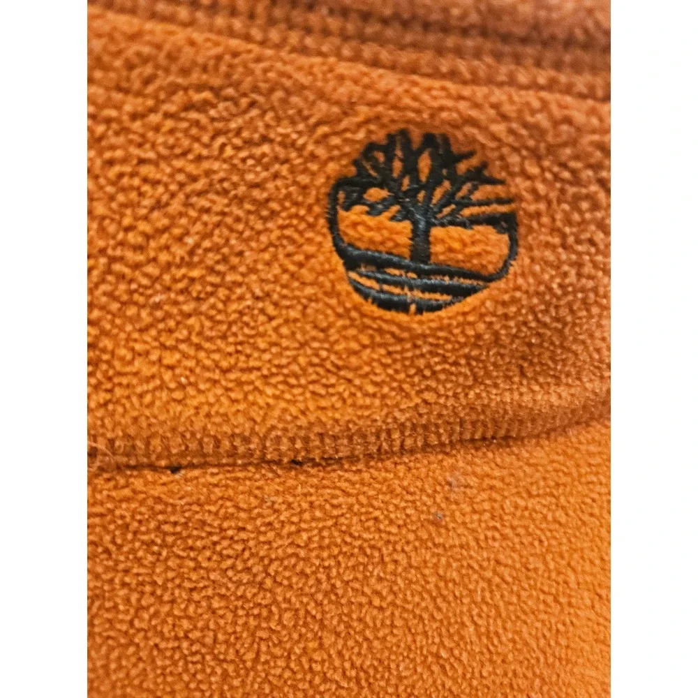Timberland Mens Burnt Orange Quarter Zip Fleece Pullover Jacket Size Medium